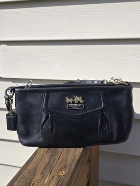 Coach Black Leather Wristlet